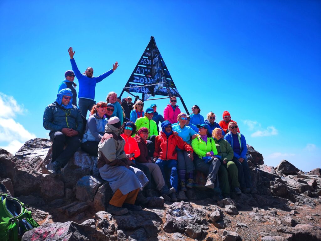 Trekkers on the classic Toubkal trek in Morocco