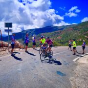 Morocco hike and bike tour – cyclists in the Atlas Mountains