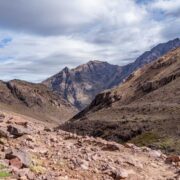 Atlas valley and Mount Toubkal, the highest peak in North Africa
